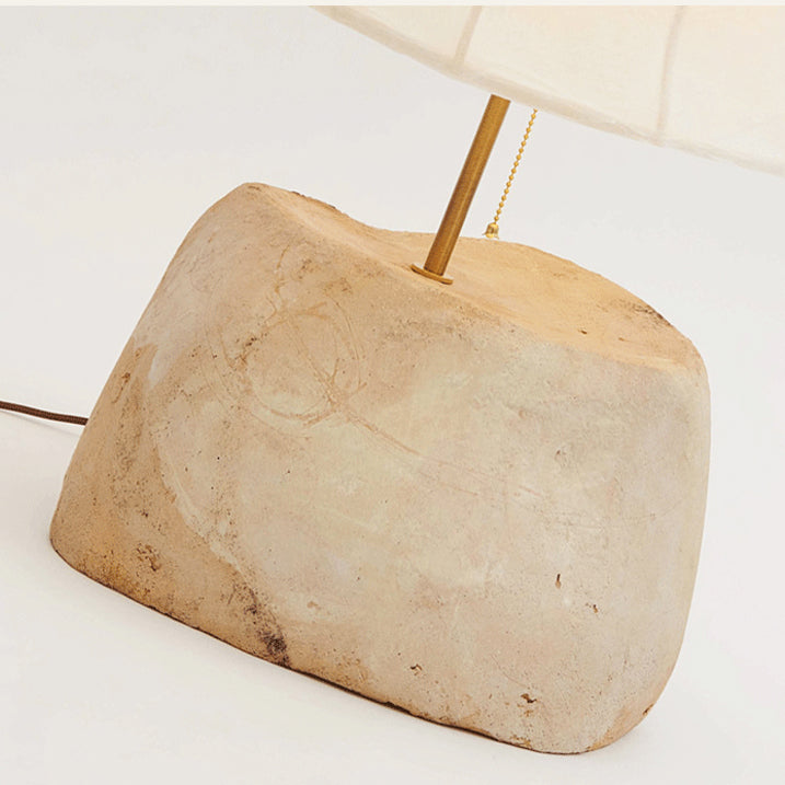 Silk Round Resin Bedroom Table Lamp