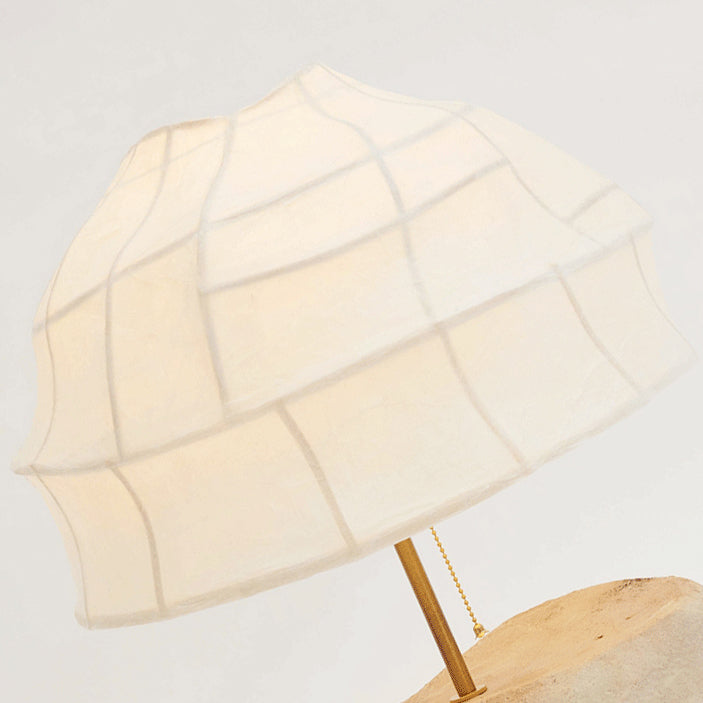 Silk Round Resin Bedroom Table Lamp