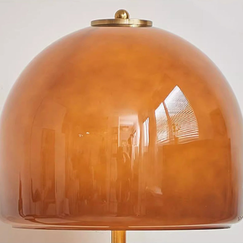 Glass Dome Solid Wood Table Lamp