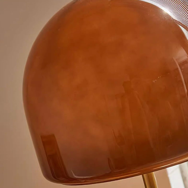 Glass Dome Solid Wood Table Lamp