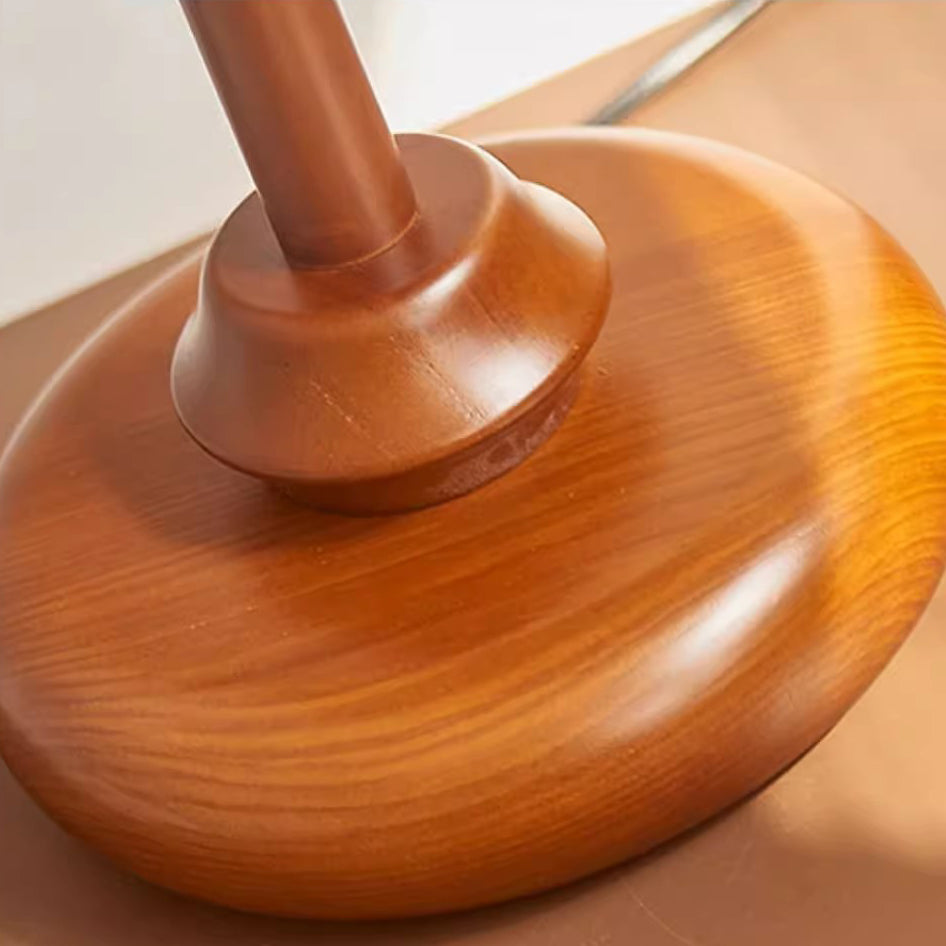 Glass Dome Solid Wood Table Lamp