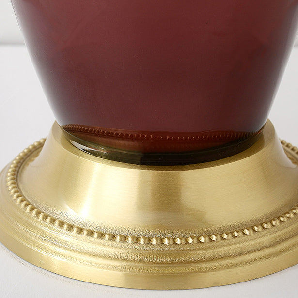 Enamel Glass Vase Pleated Table Lamp