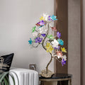 Crystal Glass Flower Maple 4-Light Table Lamp