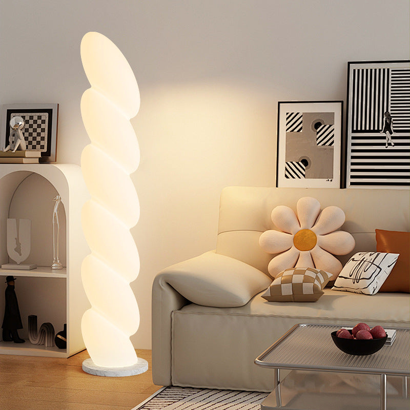 Spiral Elliptical Marble Floor Lamp