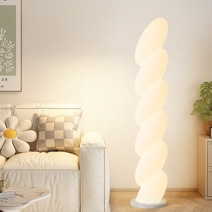Spiral Elliptical Marble Floor Lamp