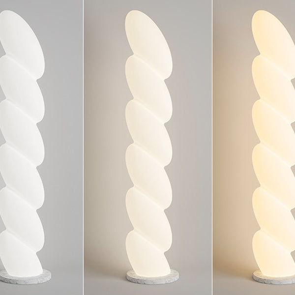 Spiral Elliptical Marble Floor Lamp