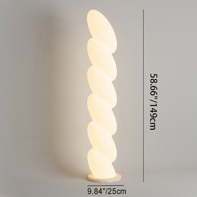 Spiral Elliptical Marble Floor Lamp