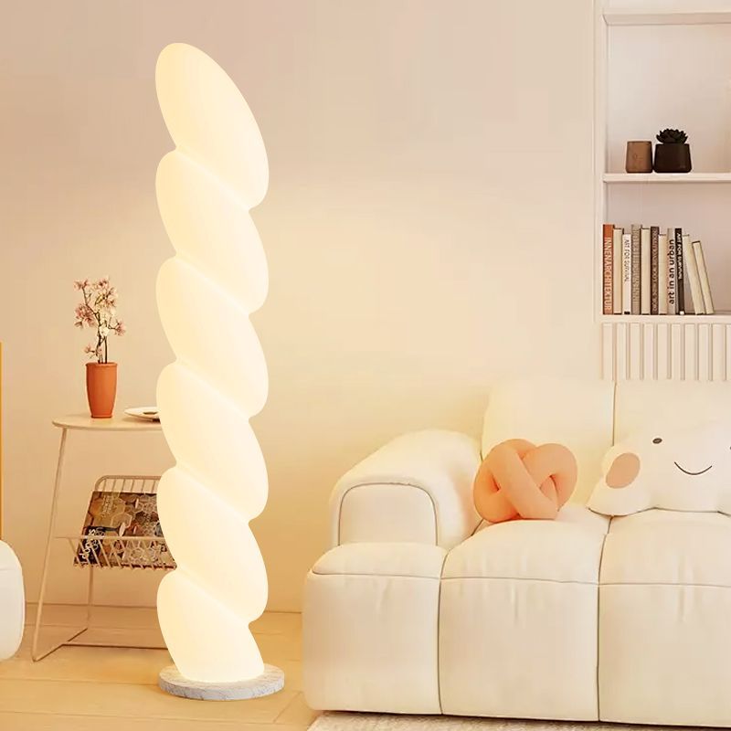 Spiral Elliptical Marble Floor Lamp