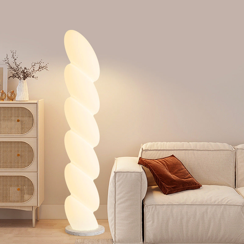Spiral Elliptical Marble Floor Lamp