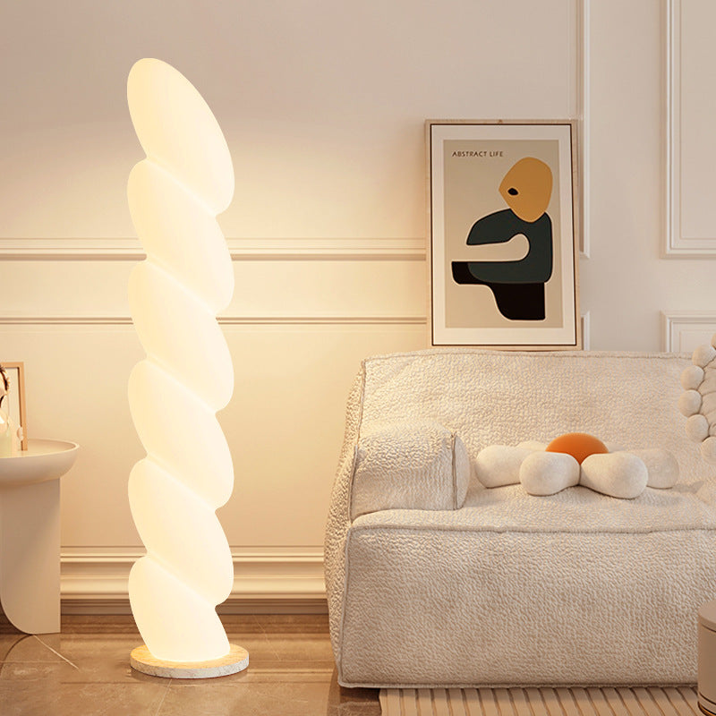 Spiral Elliptical Marble Floor Lamp