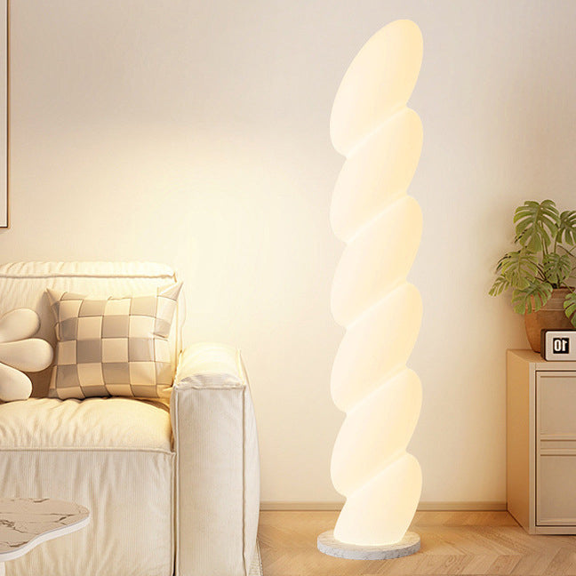 Spiral Elliptical Marble Floor Lamp