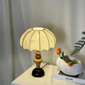 Fabric Round Solid Wood Table Lamp