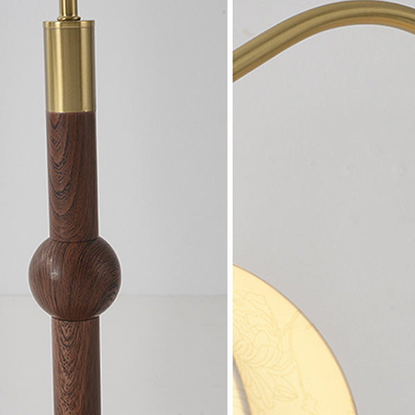 Fabric Lantern Arc Iron Table Lamp