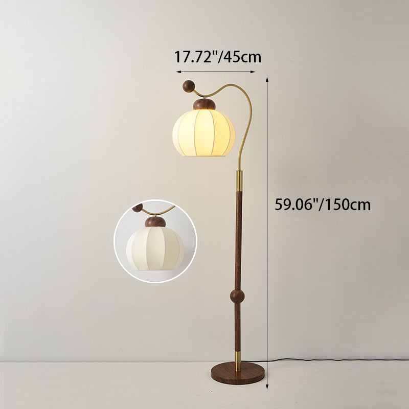 Traditional Vintage Fabric Lantern Floor Lamp