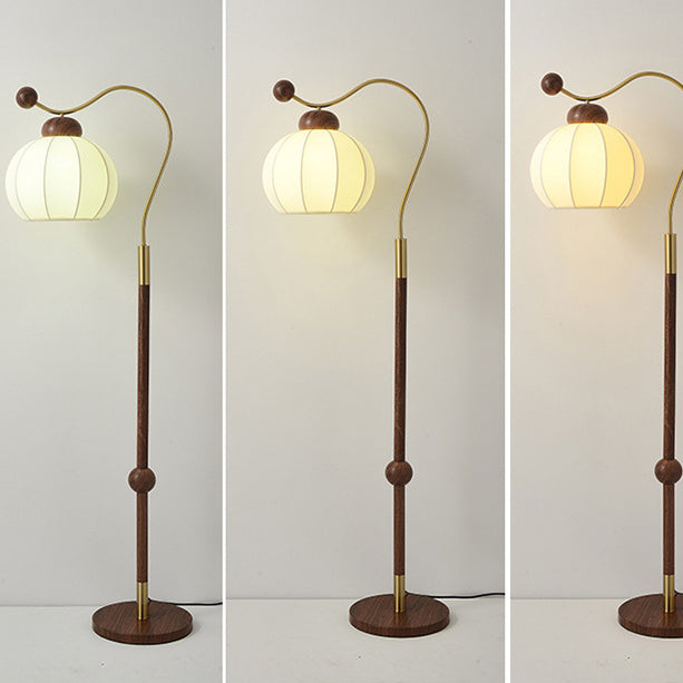 Traditional Vintage Fabric Lantern Floor Lamp