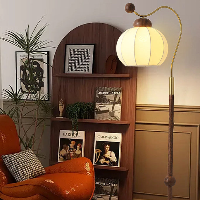 Traditional Vintage Fabric Lantern Floor Lamp