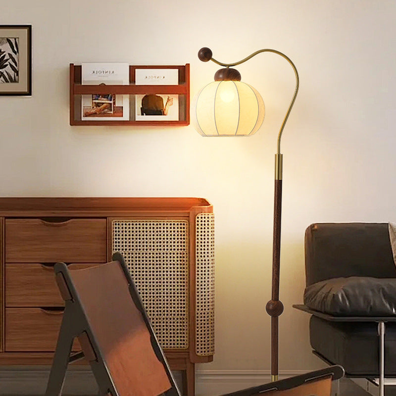 Traditional Vintage Fabric Lantern Floor Lamp