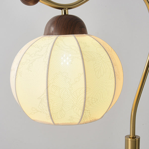 Traditional Vintage Fabric Lantern Floor Lamp