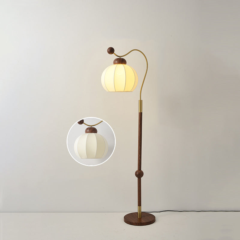 Traditional Vintage Fabric Lantern Floor Lamp