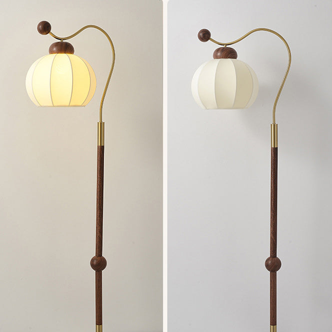 Traditional Vintage Fabric Lantern Floor Lamp
