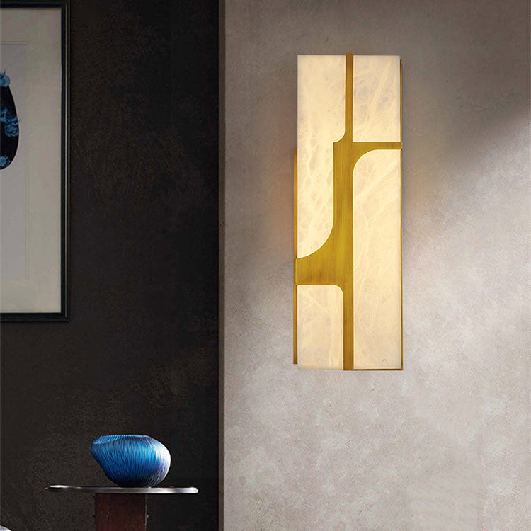 Imitation Marble Rectangle Stainless Wall Lamp