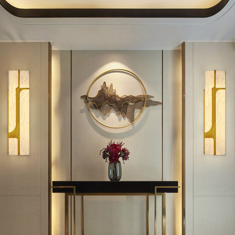 Imitation Marble Rectangle Stainless Wall Lamp