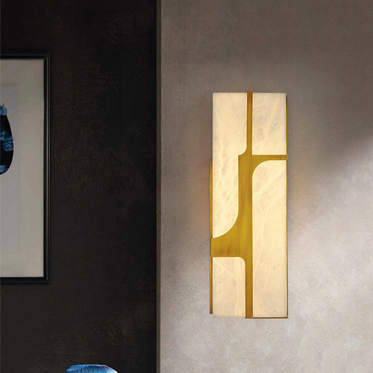 Imitation Marble Rectangle Stainless Wall Lamp