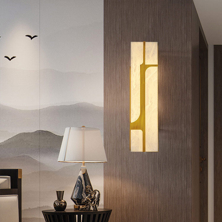 Imitation Marble Rectangle Stainless Wall Lamp