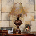 Palace Lace Fabric Tassel Table Lamp