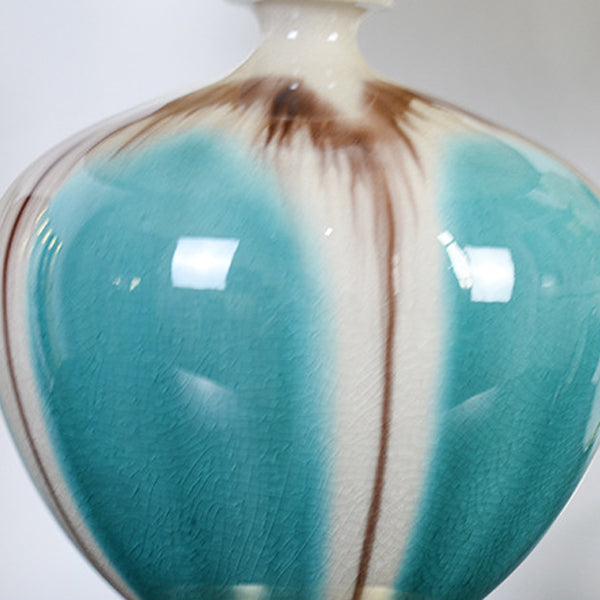 Pleated Fabric Ceramic Vase Table Lamp