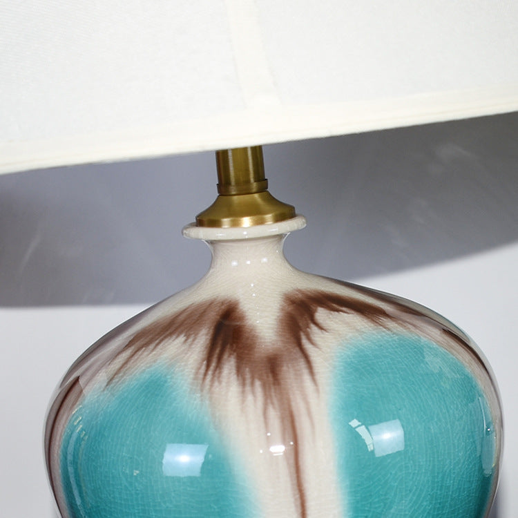 Pleated Fabric Ceramic Vase Table Lamp