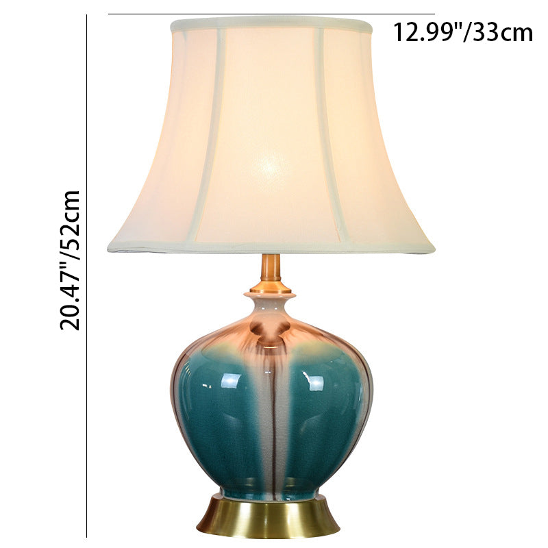 Pleated Fabric Ceramic Vase Table Lamp
