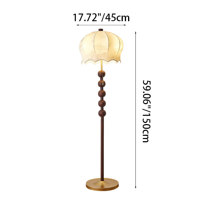 Traditional Vintage Flower Pattern 3-Light Floor Lamp