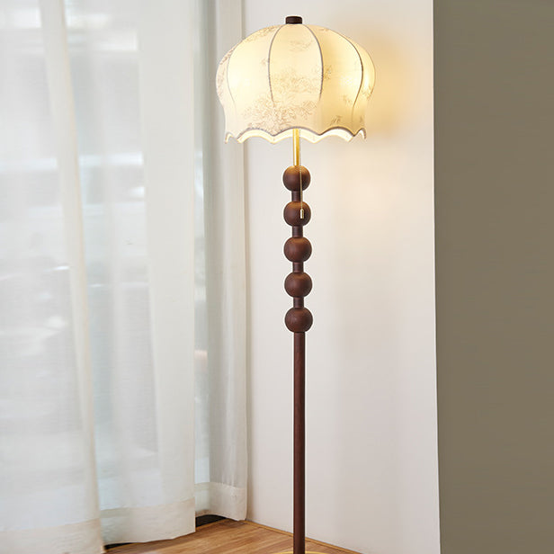 Traditional Vintage Flower Pattern 3-Light Floor Lamp