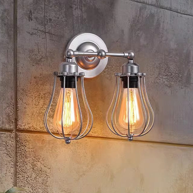 Iron Frame Gourd Living Wall Lamp