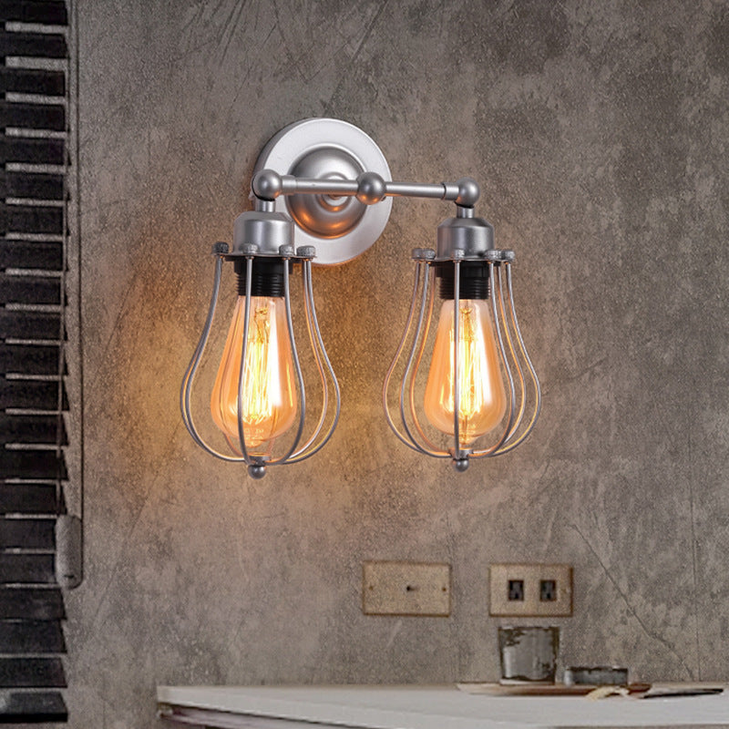 Iron Frame Gourd Living Wall Lamp