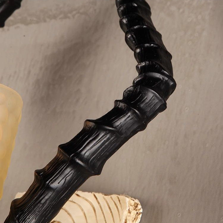 Resin Animal Antlers Glass Wall Lamp