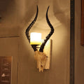 Resin Animal Antlers Glass Wall Lamp
