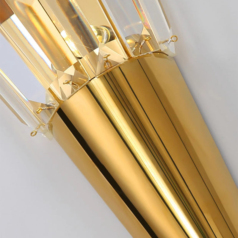 Stainless Steel Stacked Crystal 5-Light Wall Lamp