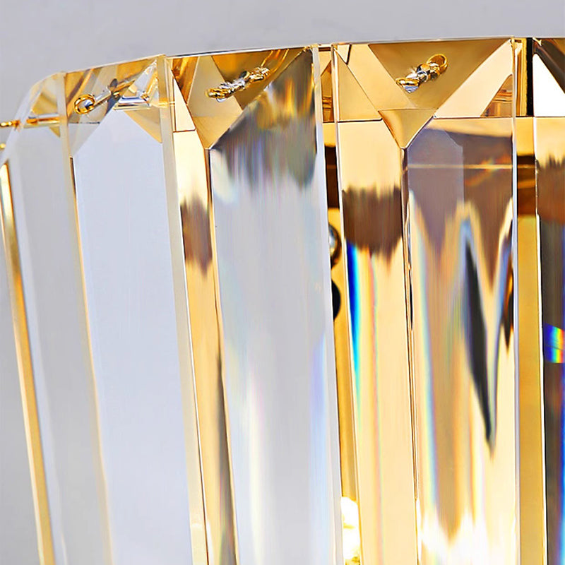 Stainless Steel Stacked Crystal 5-Light Wall Lamp