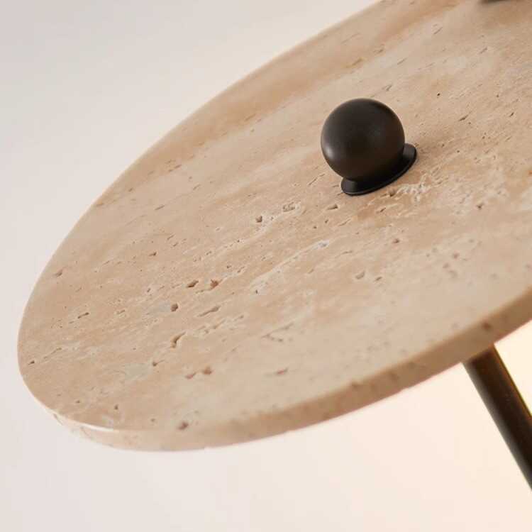 Solid Wood Column Travertine Wall Lamp