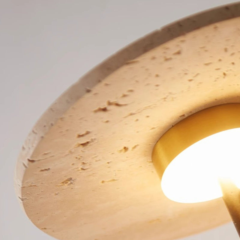 Solid Wood Column Travertine Wall Lamp