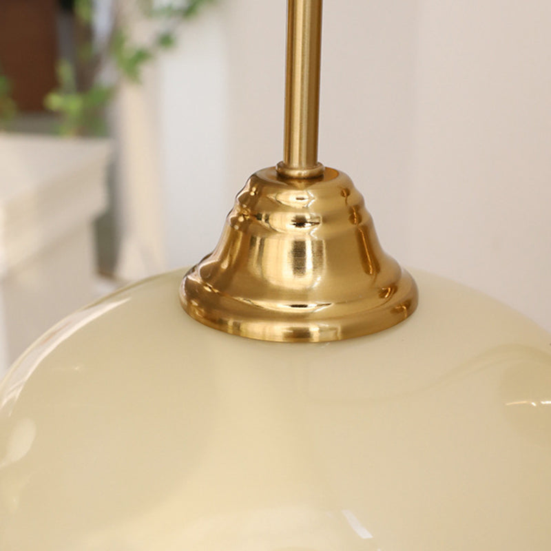 Copper Glass Round Bedroom Wall Lamp