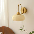 Copper Glass Round Bedroom Wall Lamp