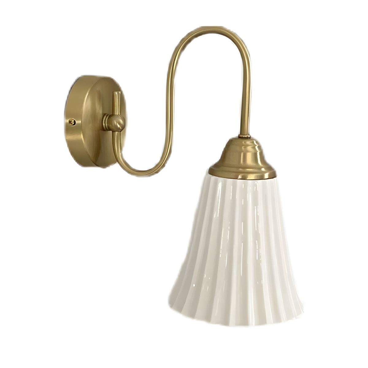 Antique Brass Gooseneck Ceramic Wall Lamp