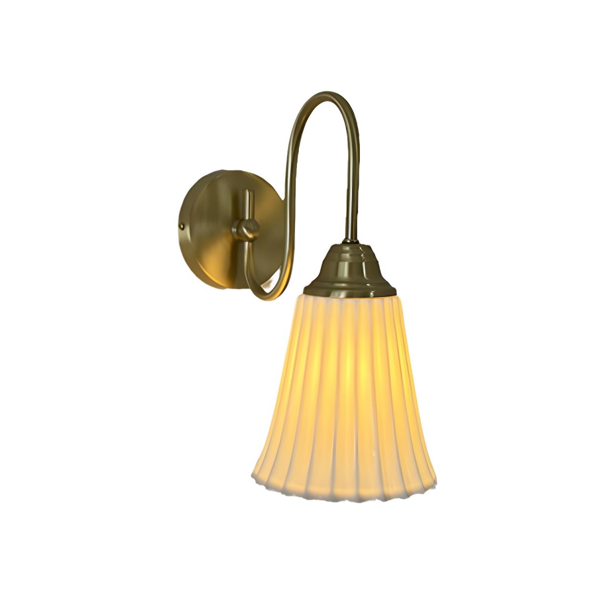 Antique Brass Gooseneck Ceramic Wall Lamp