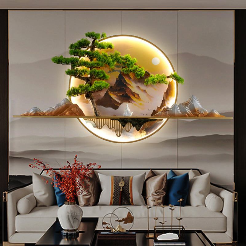 Zen Pine Landscape Aluminum Wall Lamp