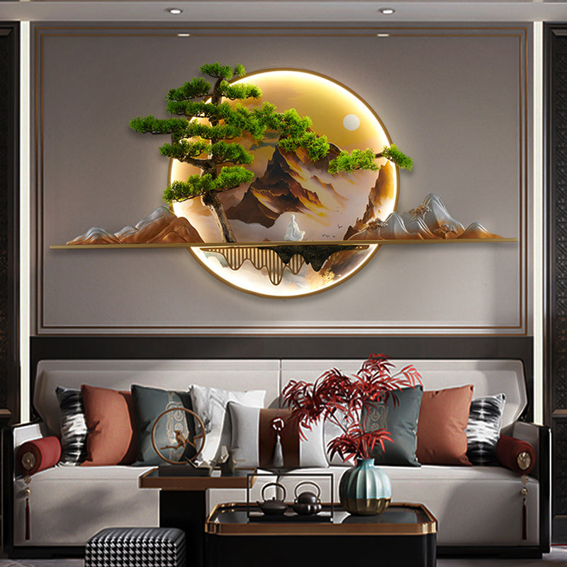 Zen Pine Landscape Aluminum Wall Lamp