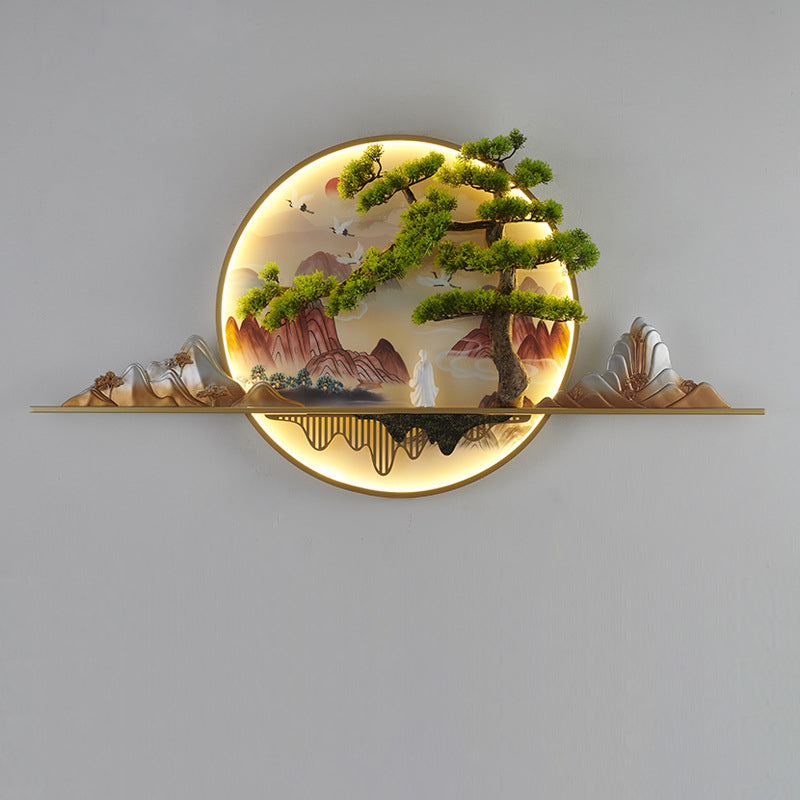 Zen Pine Landscape Aluminum Wall Lamp