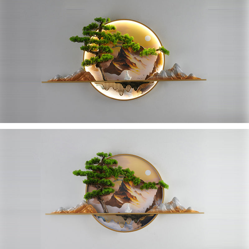 Zen Pine Landscape Aluminum Wall Lamp